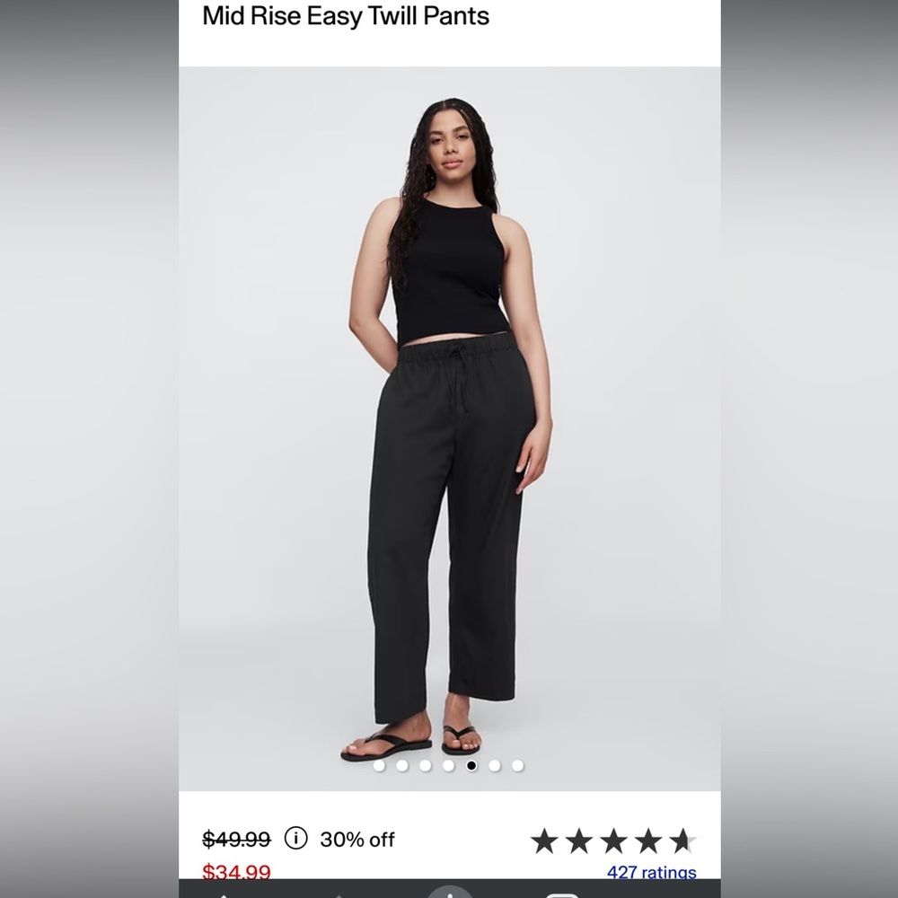 Mid Rise Easy Twill Pants